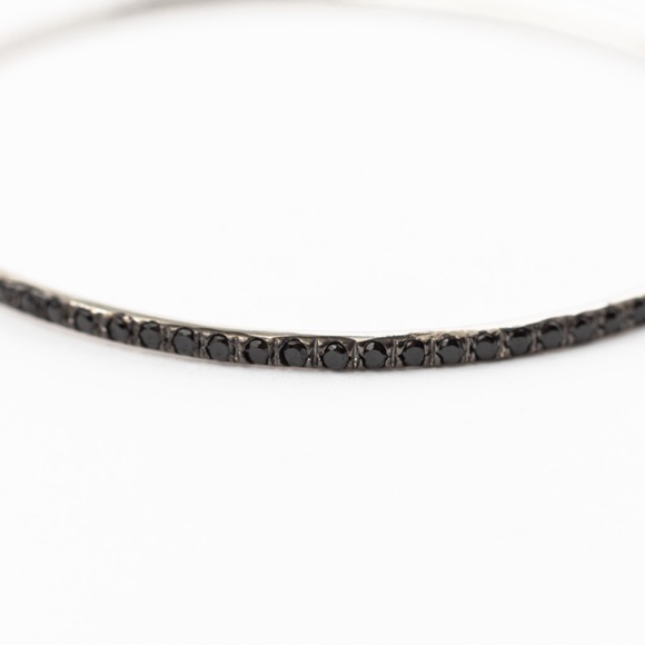 Black spinel 3.50 CTW black spinel gemstone bangle rhodium over sterling silver - Picture 11 of 16